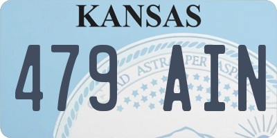 KS license plate 479AIN