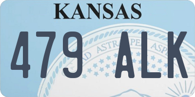 KS license plate 479ALK