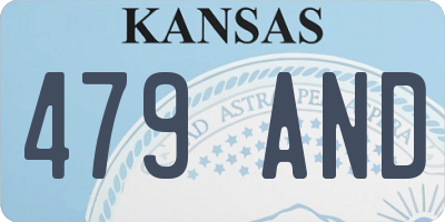 KS license plate 479AND