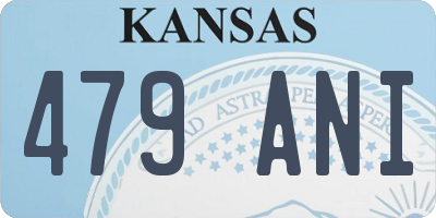 KS license plate 479ANI