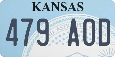 KS license plate 479AOD