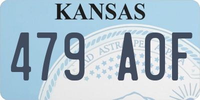 KS license plate 479AOF