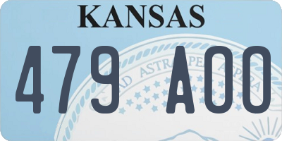 KS license plate 479AOO