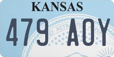 KS license plate 479AOY