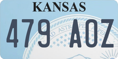KS license plate 479AOZ
