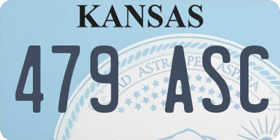 KS license plate 479ASC
