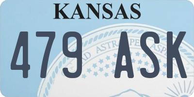 KS license plate 479ASK