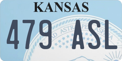 KS license plate 479ASL