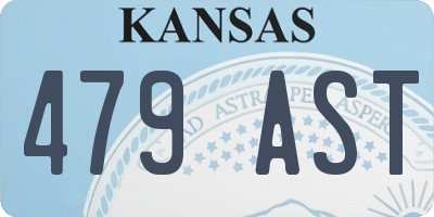 KS license plate 479AST