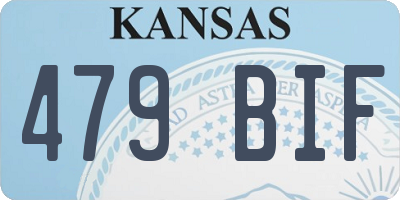 KS license plate 479BIF