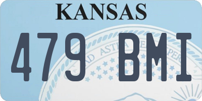 KS license plate 479BMI