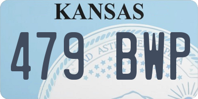 KS license plate 479BWP