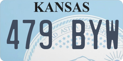 KS license plate 479BYW
