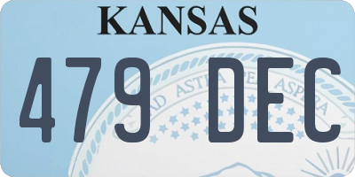 KS license plate 479DEC