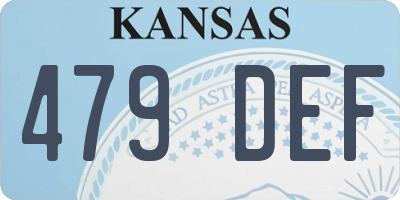 KS license plate 479DEF