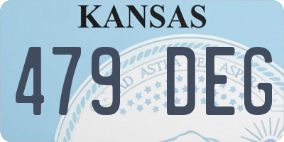 KS license plate 479DEG