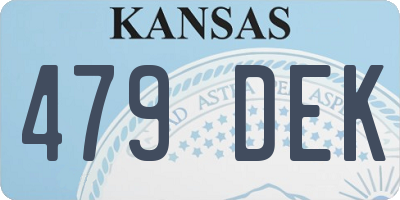 KS license plate 479DEK