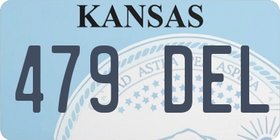 KS license plate 479DEL