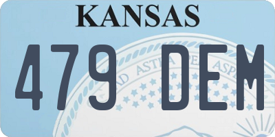 KS license plate 479DEM