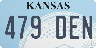 KS license plate 479DEN