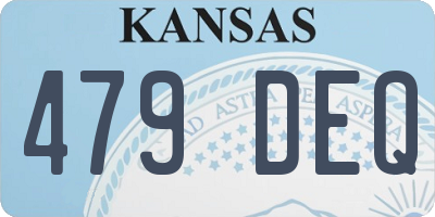 KS license plate 479DEQ