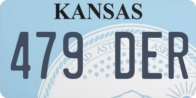 KS license plate 479DER