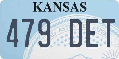 KS license plate 479DET