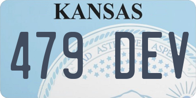 KS license plate 479DEV