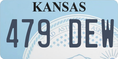 KS license plate 479DEW