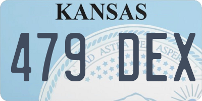 KS license plate 479DEX