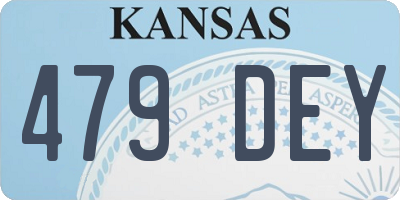 KS license plate 479DEY
