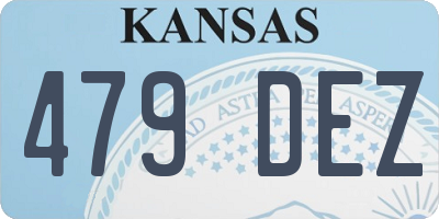 KS license plate 479DEZ