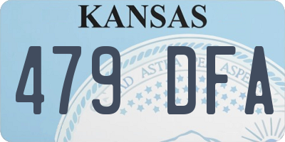 KS license plate 479DFA