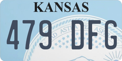 KS license plate 479DFG