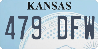 KS license plate 479DFW