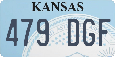 KS license plate 479DGF