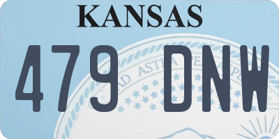 KS license plate 479DNW