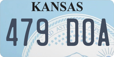 KS license plate 479DOA