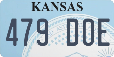 KS license plate 479DOE
