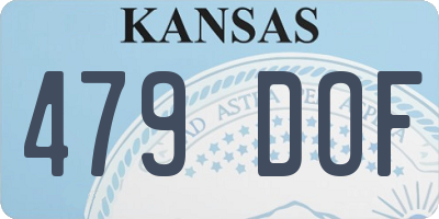 KS license plate 479DOF