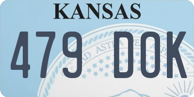 KS license plate 479DOK