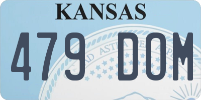 KS license plate 479DOM