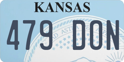 KS license plate 479DON