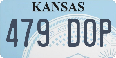 KS license plate 479DOP
