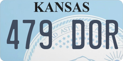 KS license plate 479DOR