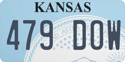 KS license plate 479DOW