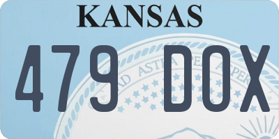 KS license plate 479DOX
