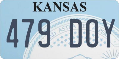 KS license plate 479DOY