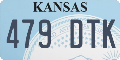 KS license plate 479DTK