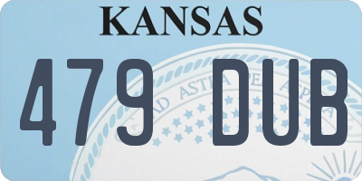 KS license plate 479DUB